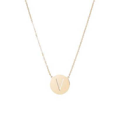 Punched Letter Pendant Necklace
