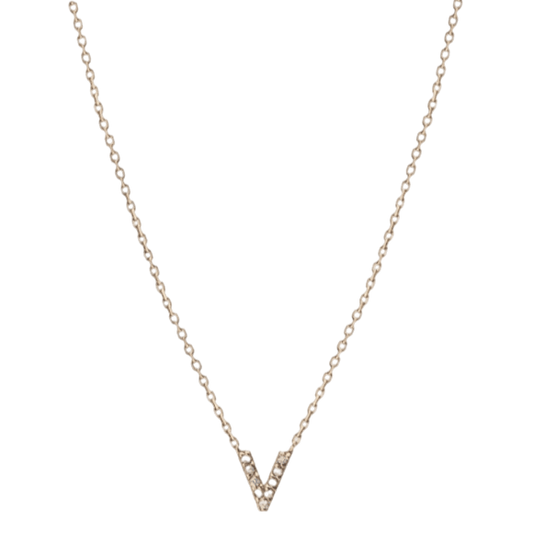 Mini Diamond Letter Pendant Necklace